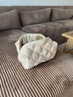Design By Si Honey lille toilettaske med mønster - Beige Discount