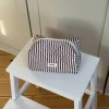 Design By Si Honey lille toilettaske med striber - Beige/brun New