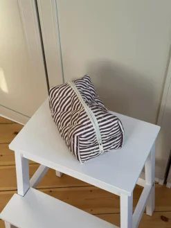 Design By Si Honey lille toilettaske med striber - Beige/brun New