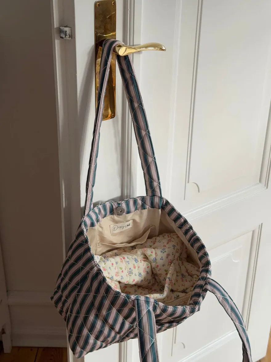 Design By Si Honey net med striber - Beige/grøn Hot