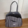 Design By Si Honey net med striber - Navy/hvid Outlet