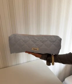 Design By Si Honey stor toilettaske med striber - Lyseblå/hvid Hot