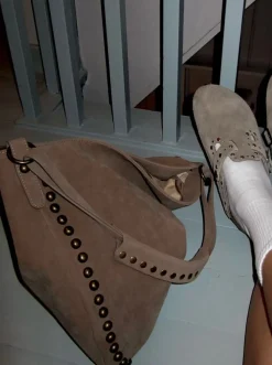 Design By Si Ibi taske med nitter - Beige Outlet