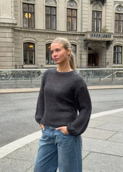 Design By Si Ina striktrøje - Mørk grå Outlet