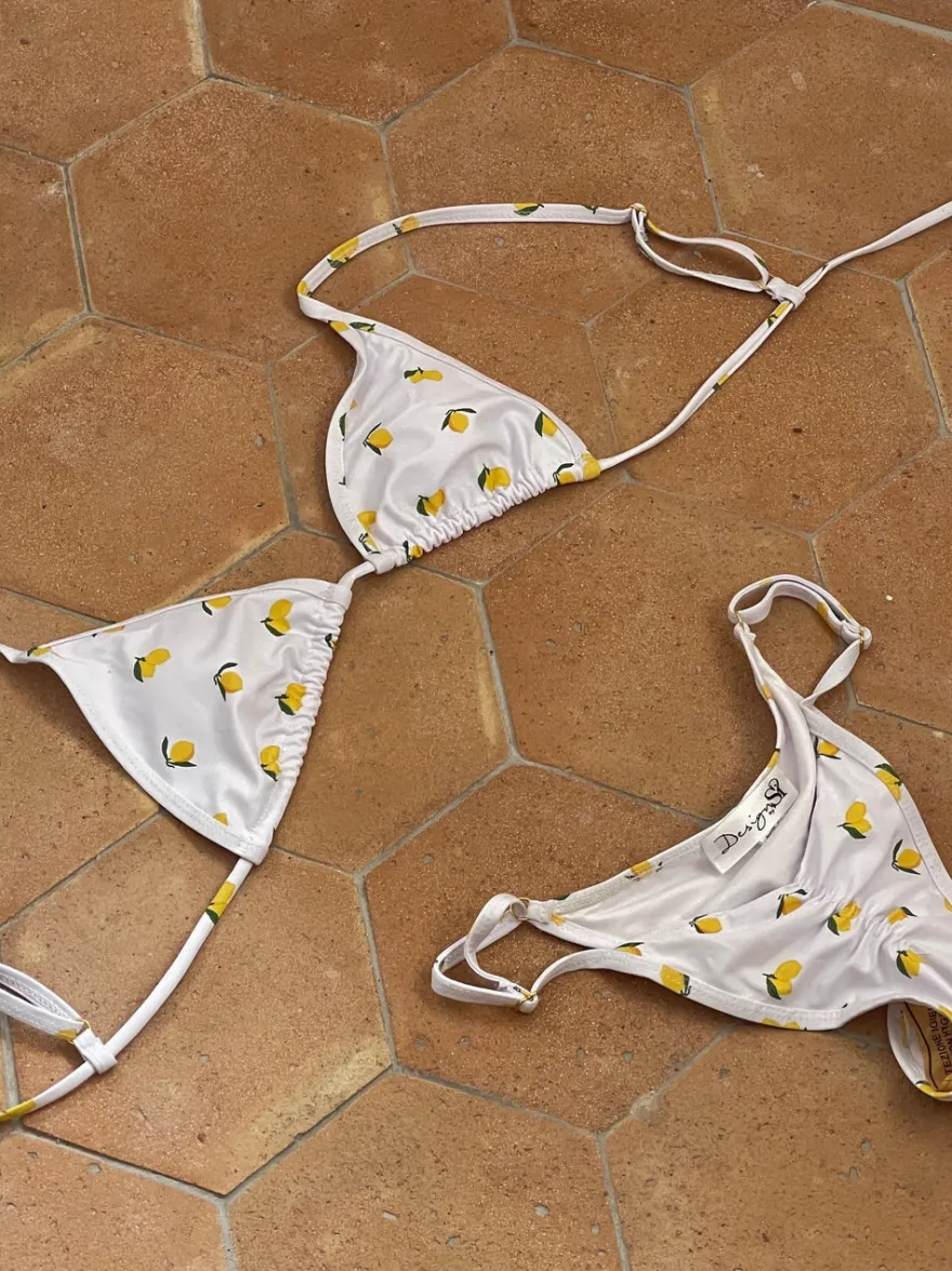 Design By Si Inessa bikini med citroner - Hvid/gul Sale