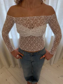 Design By Si Inez blondebluse - Hvid Outlet