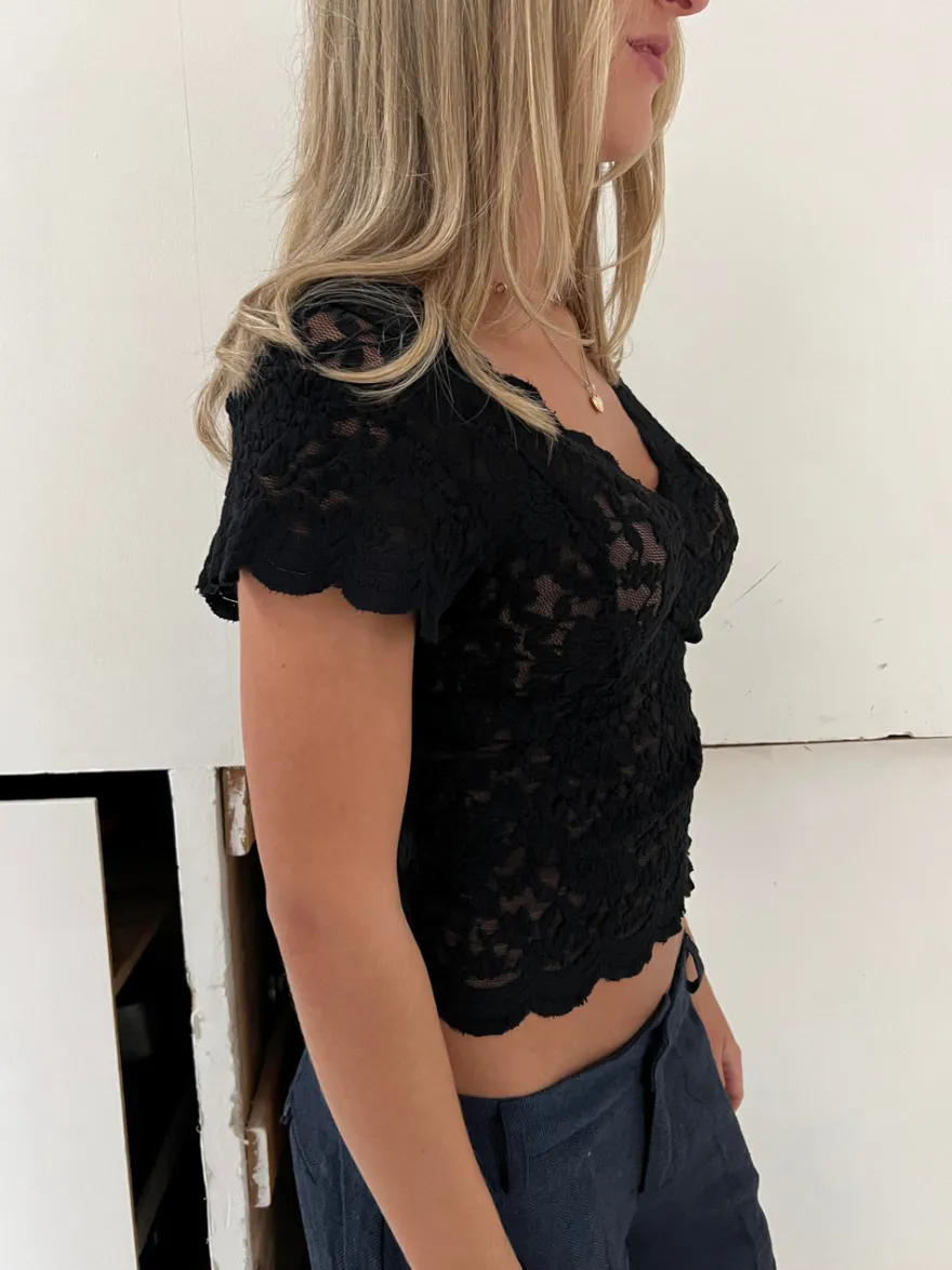 Design By Si Isabel blondetop - Sort Hot