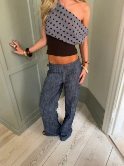 Design By Si Izabelle bukser med bælte - Blå New