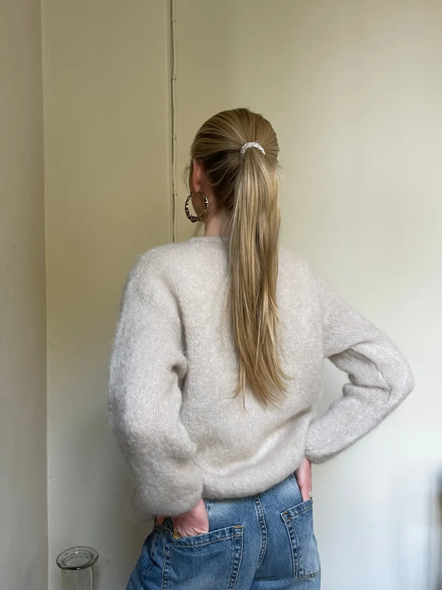 Design By Si Jamilla mohair cardigan - Beige Online