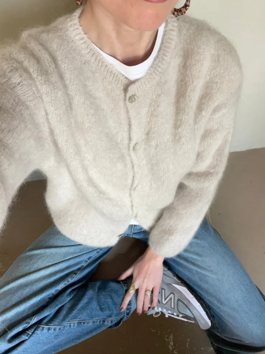 Design By Si Jamilla mohair cardigan - Beige Online