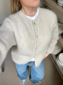 Design By Si Jamilla mohair cardigan - Beige Online