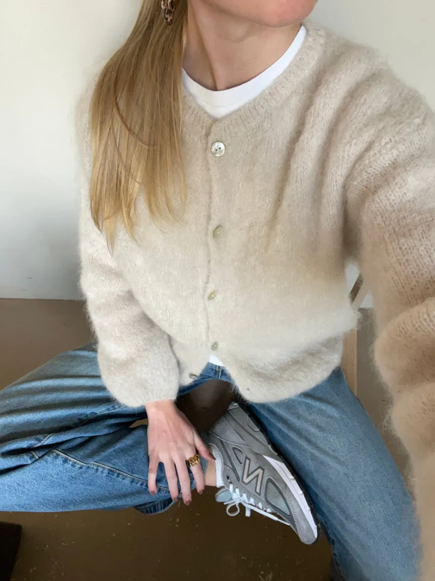 Design By Si Jamilla mohair cardigan - Beige Online