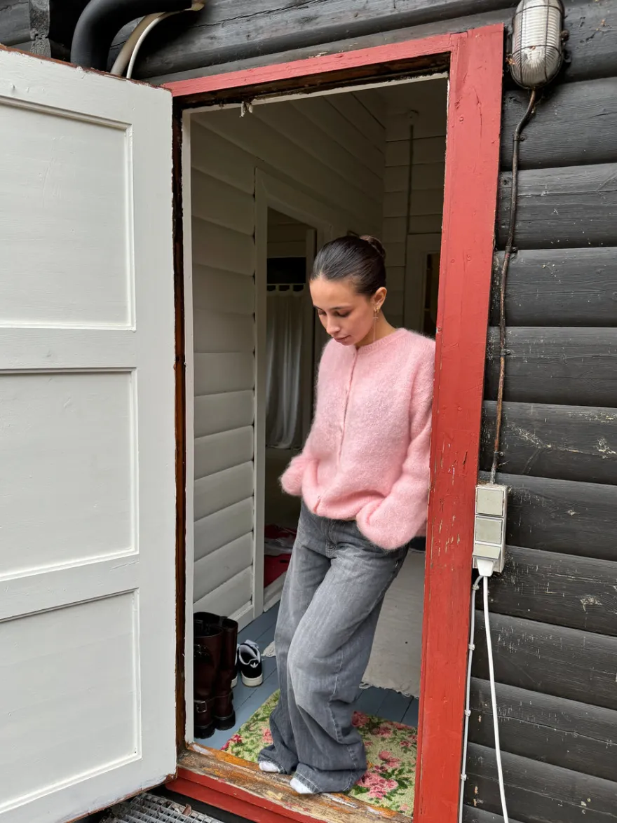 Design By Si Jamilla mohair cardigan - Lyserød