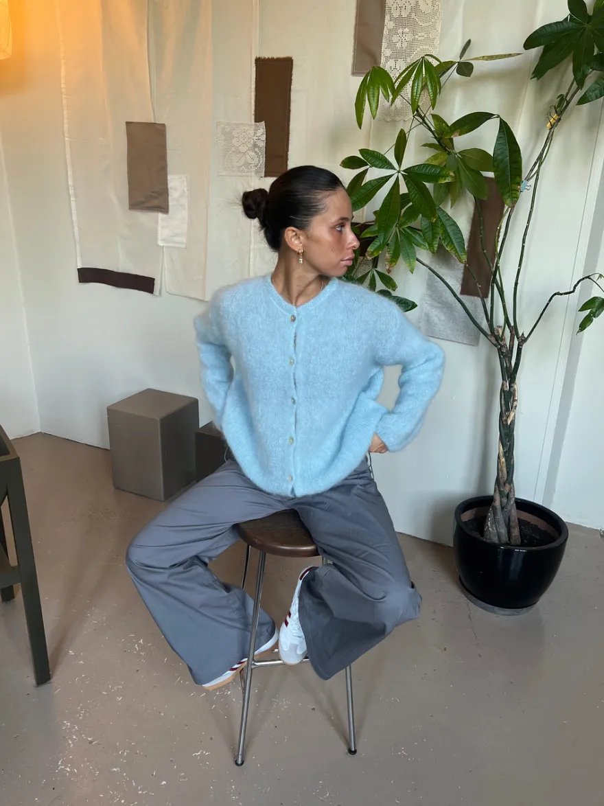 Design By Si Jamilla mohair cardigan - Lyseblå Online