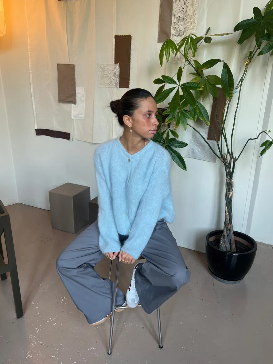 Design By Si Jamilla mohair cardigan - Lyseblå Online