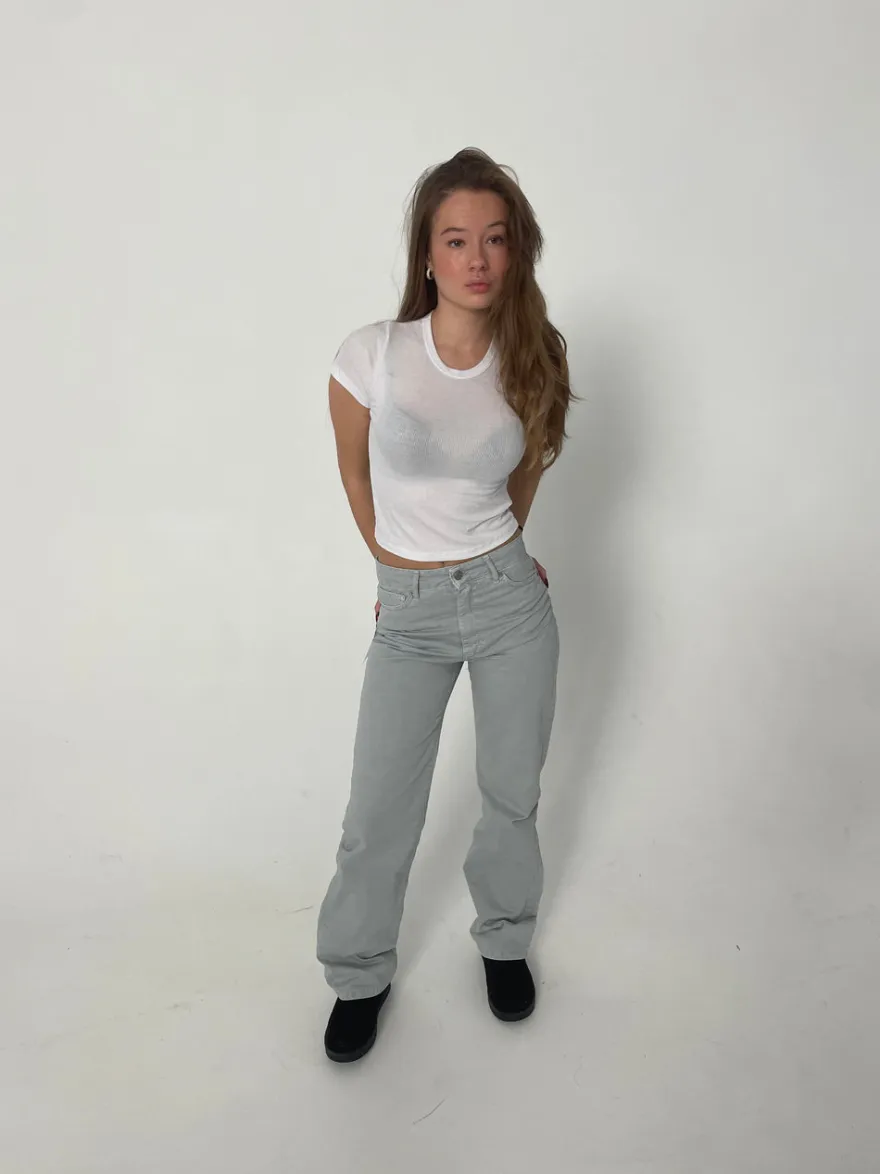 Design By Si Josie jeans - Lysegrå Clearance