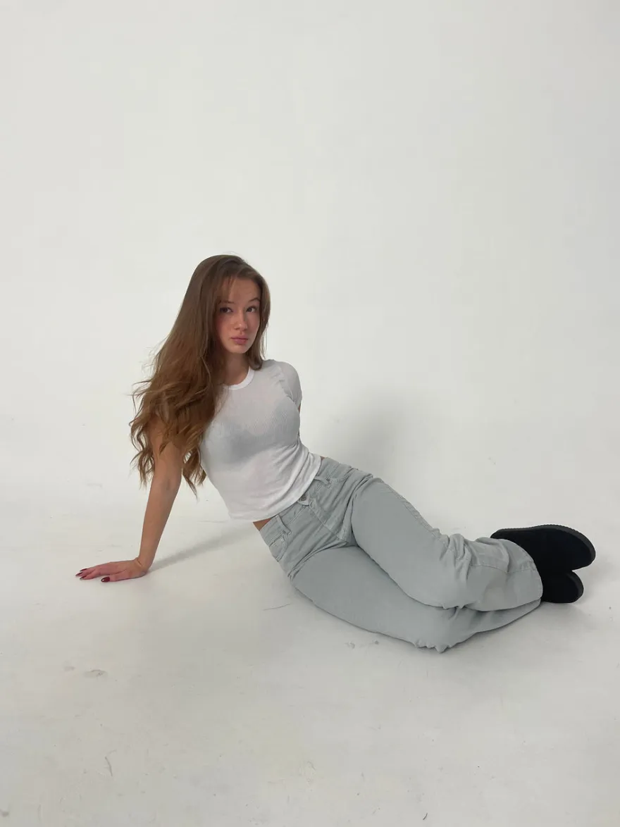 Design By Si Josie jeans - Lysegrå Clearance