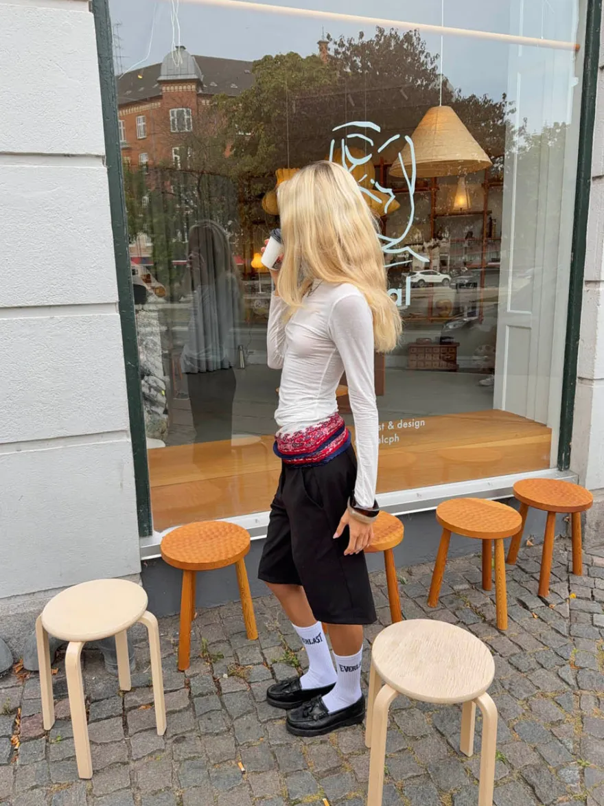 Design By Si Kaia langærmet cashmere bluse - Hvid