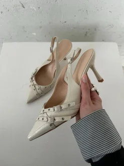 Design By Si Kandy slingback stiletter - Cream Online
