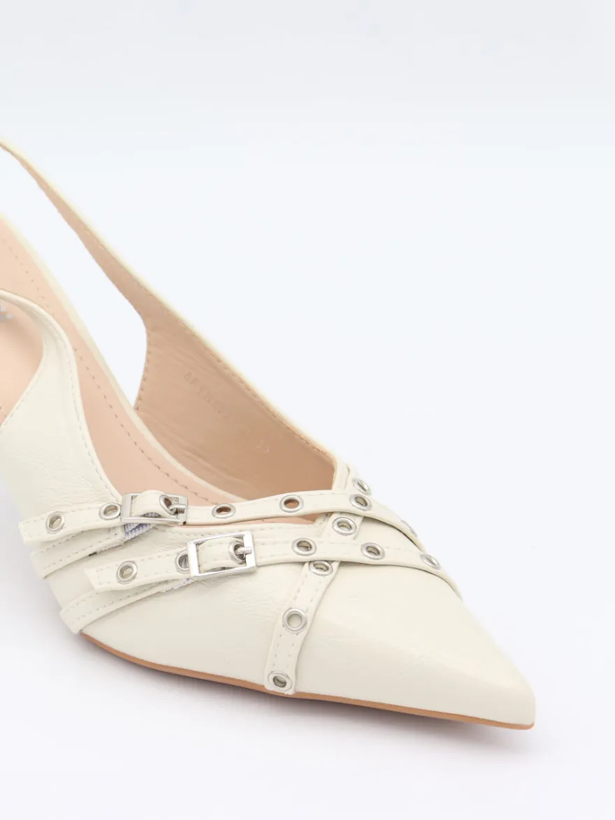 Design By Si Kandy slingback stiletter - Cream Online
