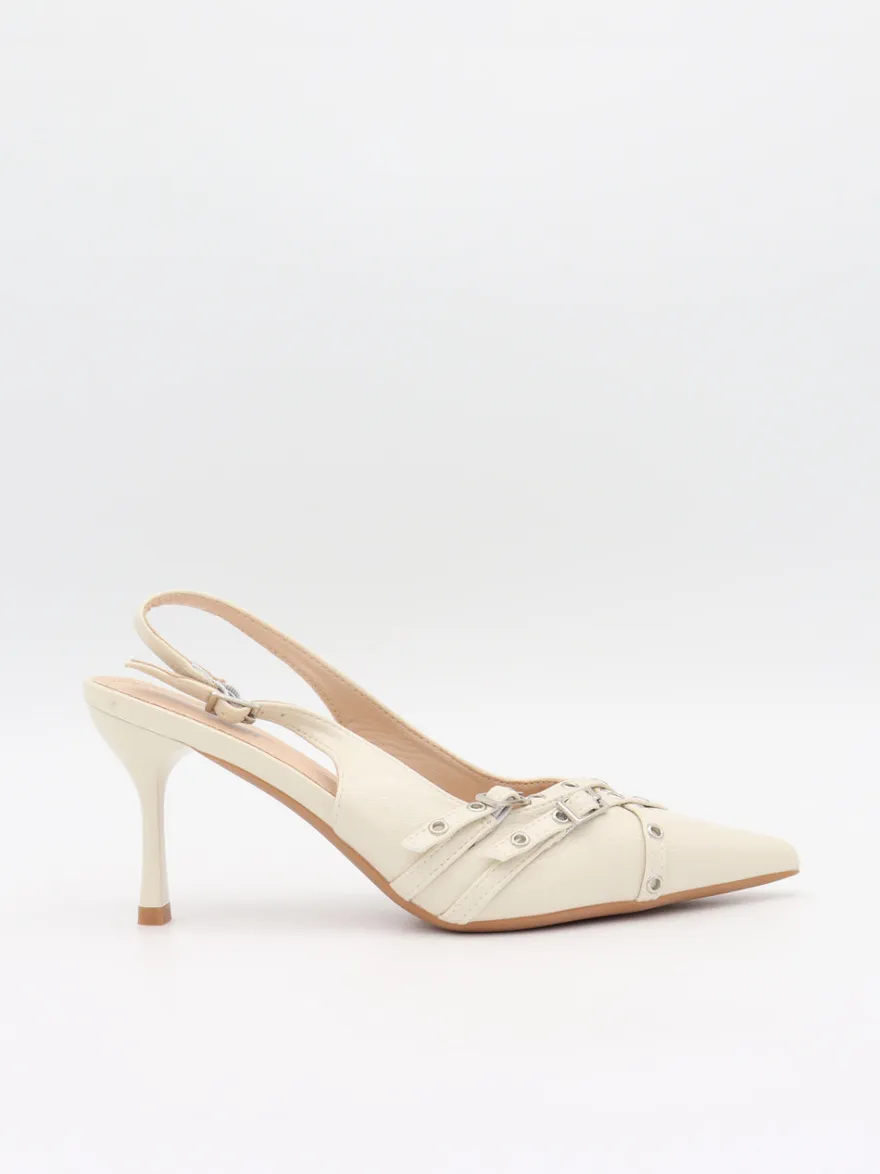 Design By Si Kandy slingback stiletter - Cream Online