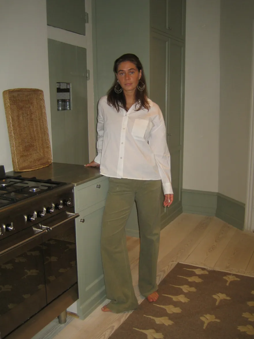 Design By Si Karla fløjlsbukser - Kaki grøn Outlet