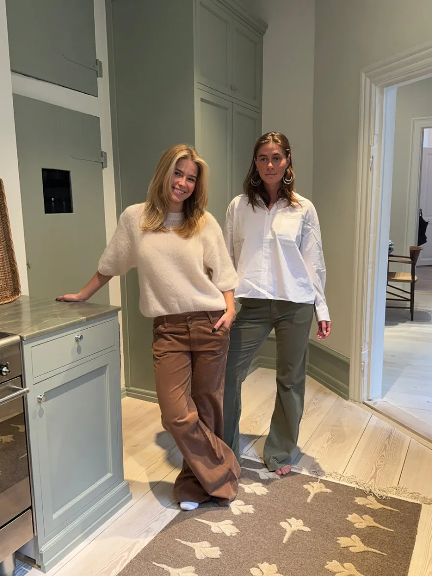 Design By Si Karla fløjlsbukser - Kaki grøn Outlet