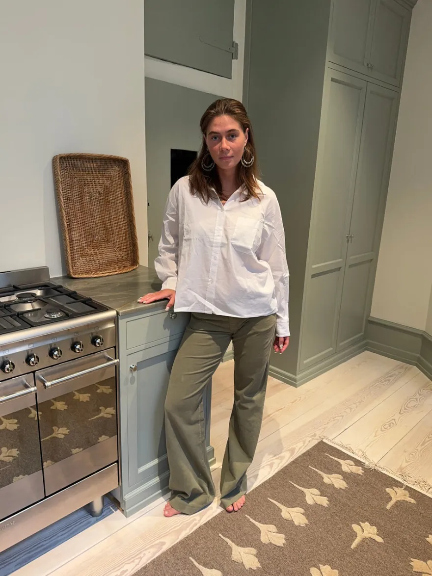 Design By Si Karla fløjlsbukser - Kaki grøn Outlet