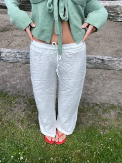 Design By Si Katarina bukser i hørblanding - Off white Outlet