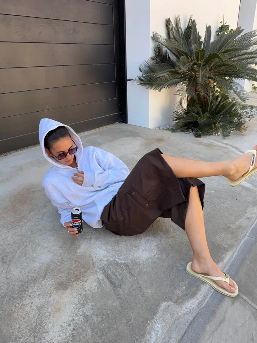 Design By Si Kelsey bermudashorts med nålestriber - Brun