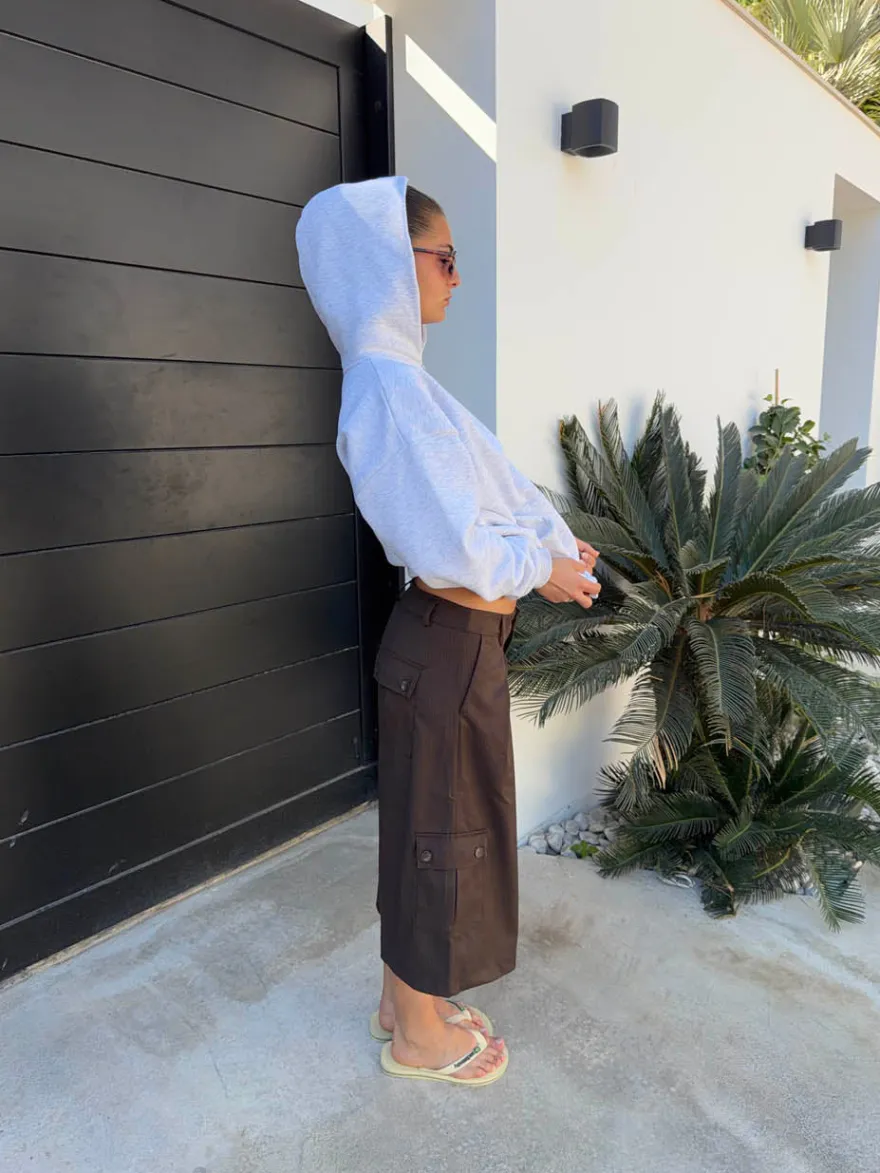 Design By Si Kelsey bermudashorts med nålestriber - Brun