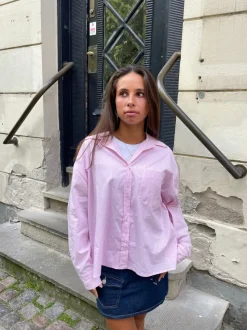 Design By Si Kendall skjorte med striber - Lyserød/hvid Sale