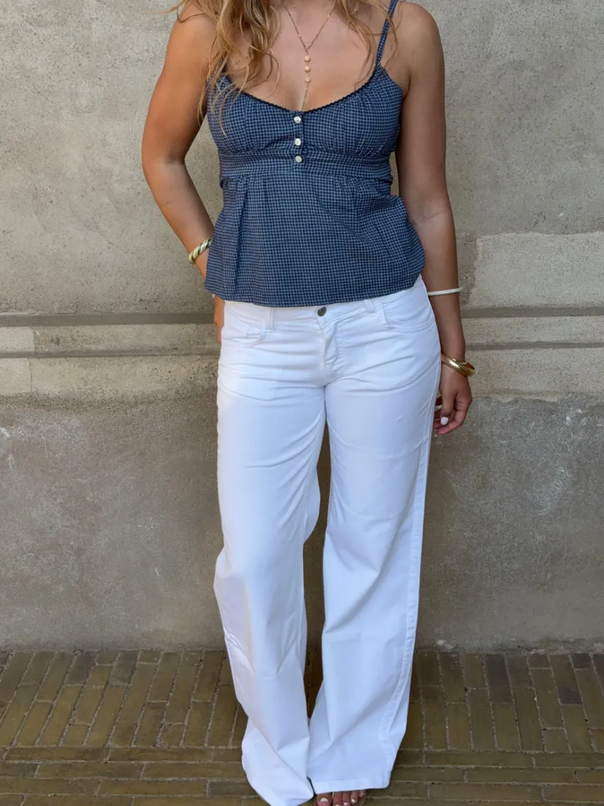 Design By Si Kennie lavtaljede jeans - Hvid Sale