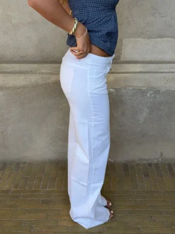 Design By Si Kennie lavtaljede jeans - Hvid Sale