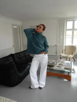 Design By Si Kenny jeans med metalringe - Hvid Sale