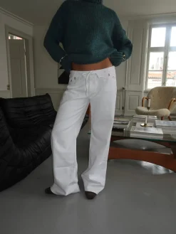 Design By Si Kenny jeans med metalringe - Hvid Sale