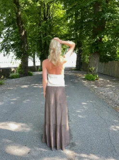 Design By Si Kiera lang nederdel - Brun New