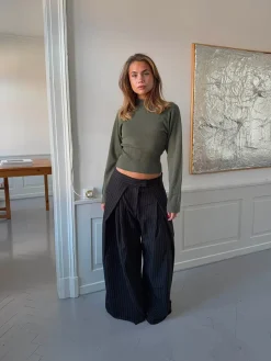 Design By Si Klausa suitpants med nålestriber - Sort/hvid Discount