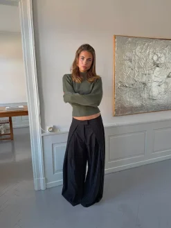 Design By Si Klausa suitpants med nålestriber - Sort/hvid Discount