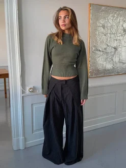 Design By Si Klausa suitpants med nålestriber - Sort/hvid Discount