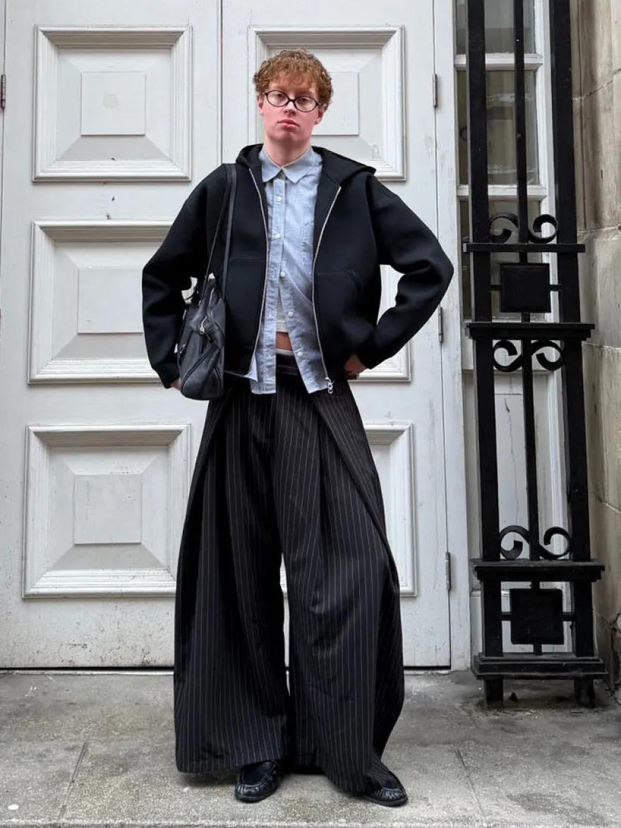 Design By Si Klausa suitpants med nålestriber - Sort/hvid Discount