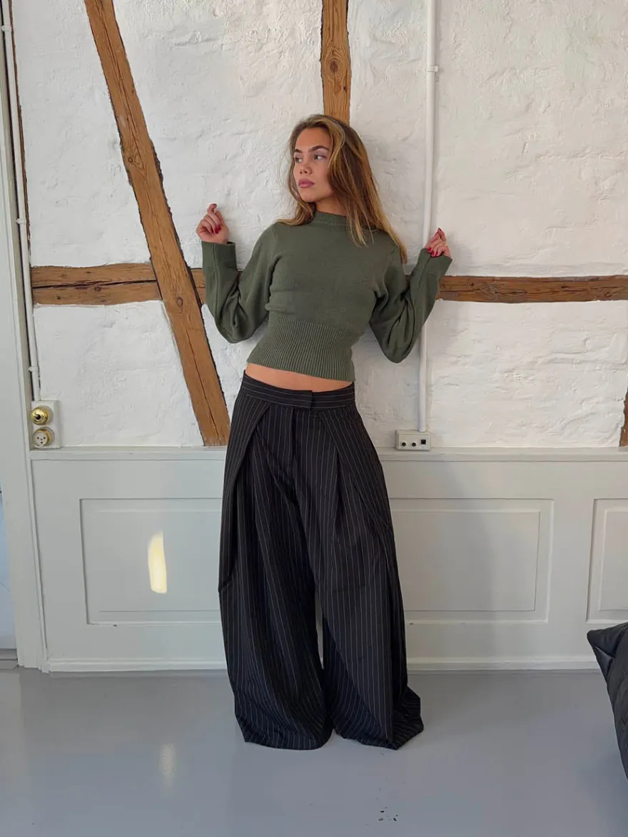 Design By Si Klausa suitpants med nålestriber - Sort/hvid Discount