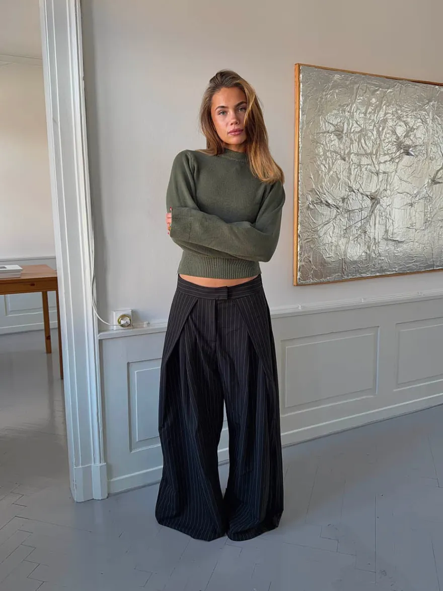 Design By Si Klausa suitpants med nålestriber - Sort/hvid Discount