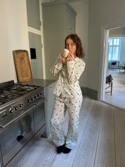 Design By Si Kyla pyjamasbukser med halvmåner - Beige New