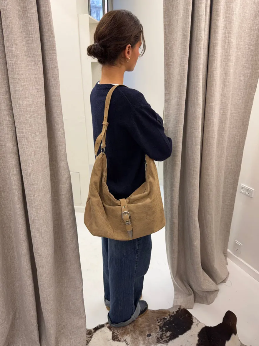 Design By Si Kyle skuldertaske i ruskind - Brun Outlet