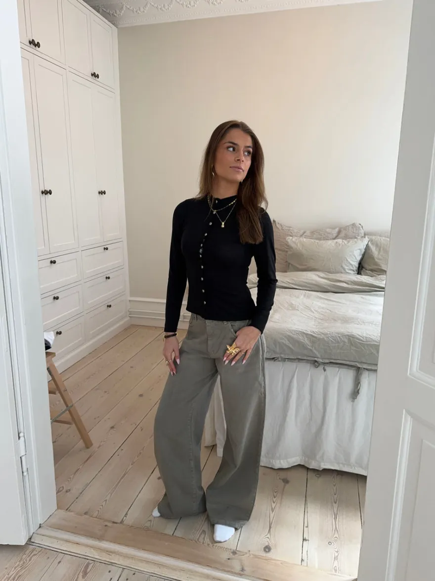 Design By Si Leonora langærmet bluse - Sort New