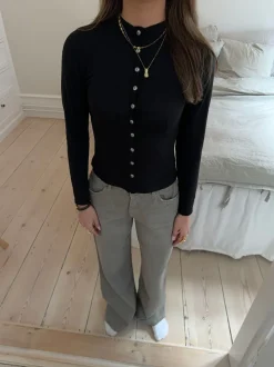 Design By Si Leonora langærmet bluse - Sort New