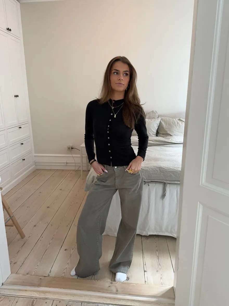 Design By Si Leonora langærmet bluse - Sort New