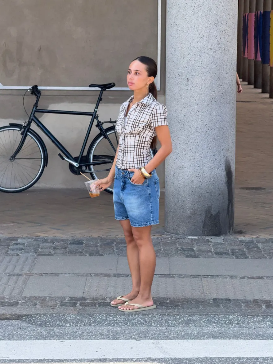 Design By Si Linda bermudashorts - Blå denim Online