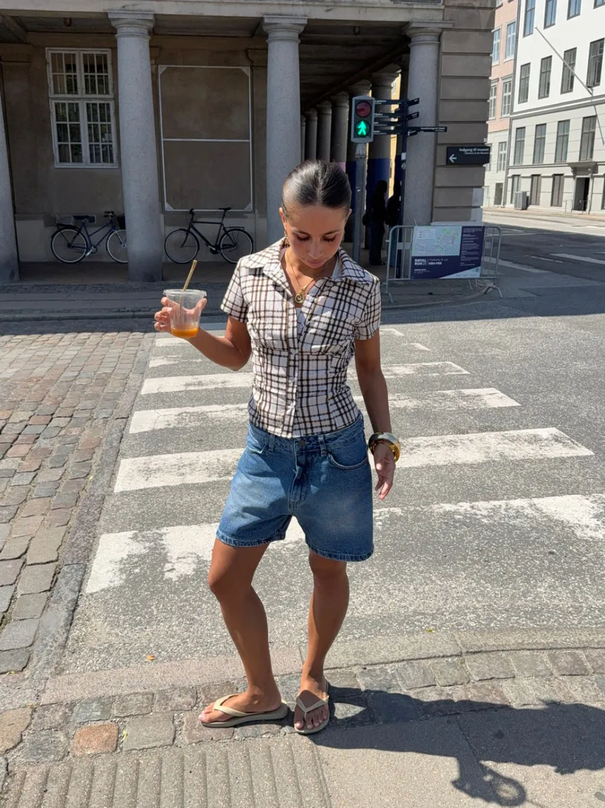 Design By Si Linda bermudashorts - Blå denim Online